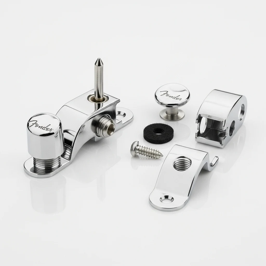 Fender strap locks chrome image 3